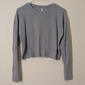 Aritzia The Group Babaton XS Crop Pullover Ribbed‎ Long-Sleeve Time Boxy Top